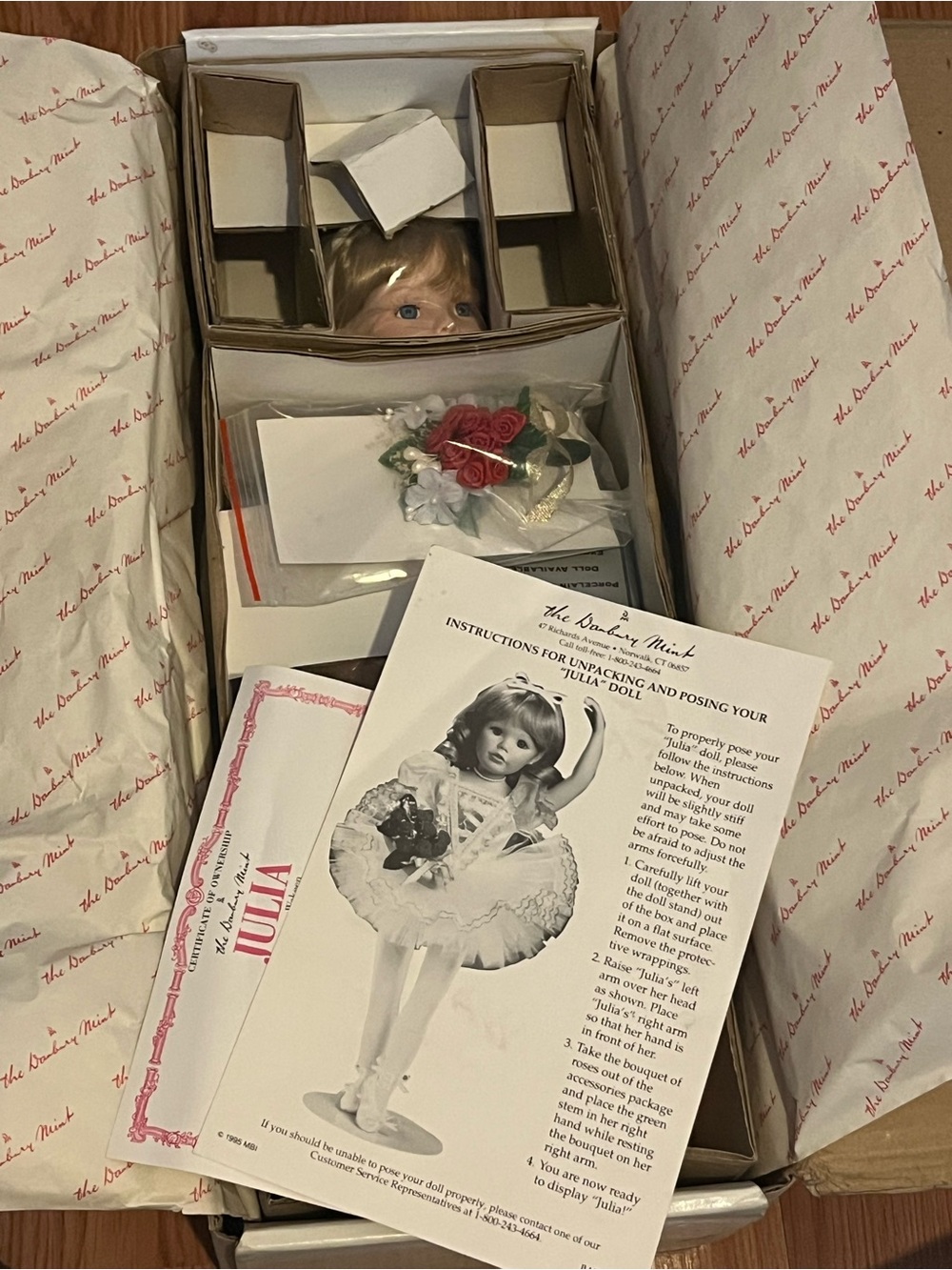 Danbury Mint Porcelain Doll JULIA ballerina